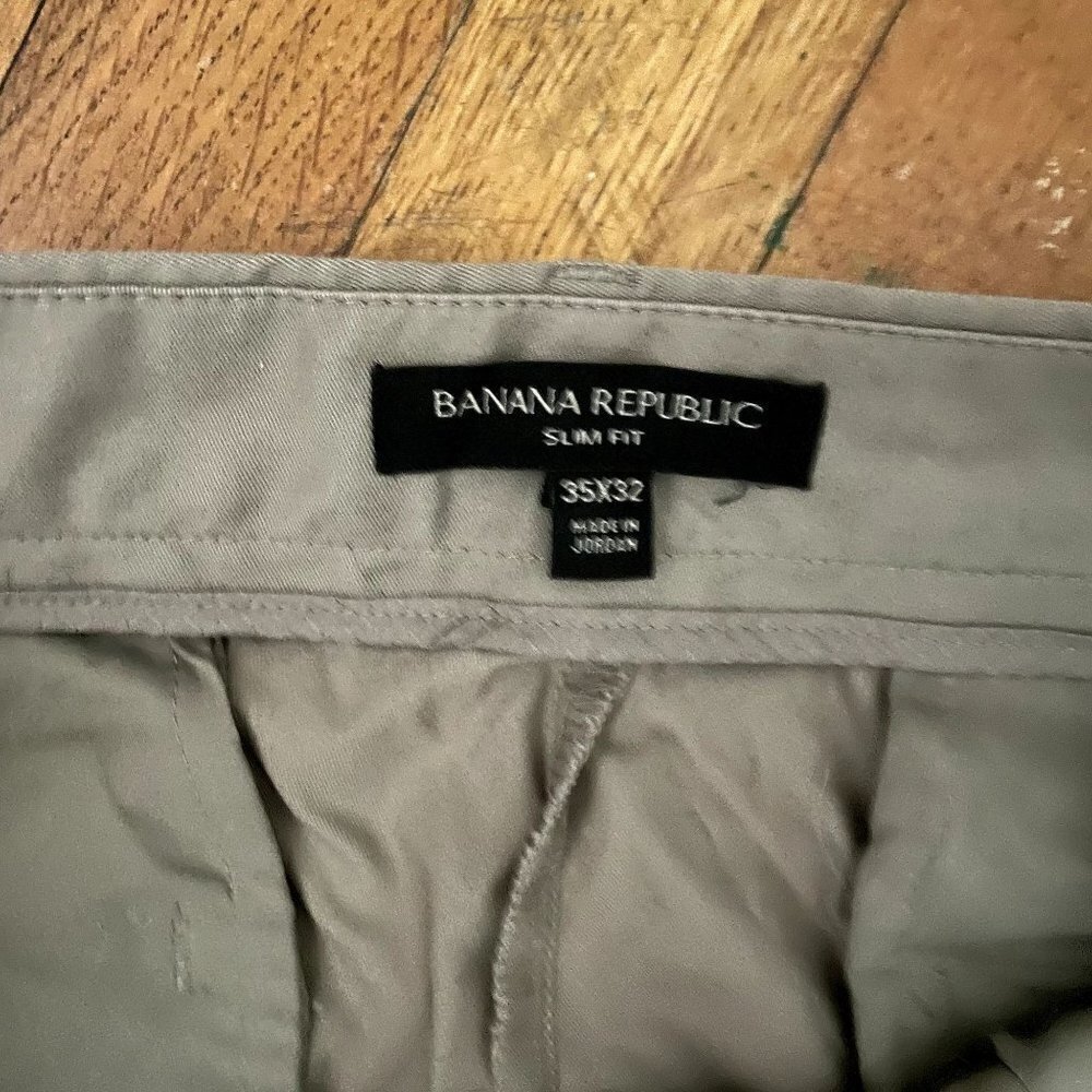 Banana Republic tan business casual dress pants pockets cotton trousers - Picture 3 of 5